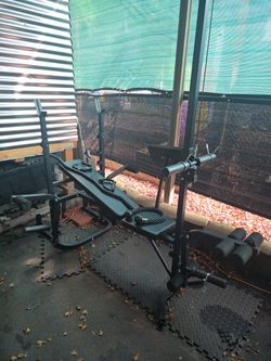 Workout Bench W/ Pull Down, Leg Extension, and Fly Attachments