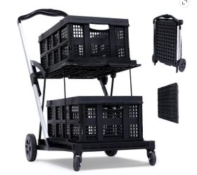 Folding Cart with Two Collapsible Crates