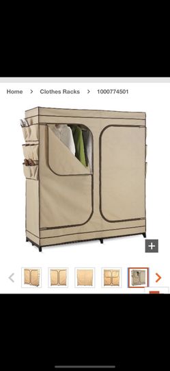 Honey-Can-Do 60” Double Door Storage Closed With Shoe Organized
