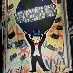 Set of 5 Alec Monopoly Inspired Canvas Art Prints - Street Art Decor