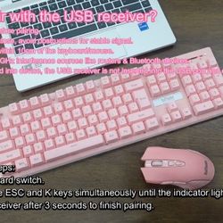 Red Thunder Brand Light Up Gaming Keyboard - PINK