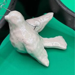 Vintage White Porcelain Dove Ornament 