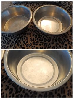 2 steel large dog bowls set