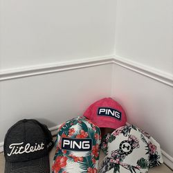 4 golf hats