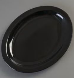 (Brand New in Box)  (Pack of 12) Carlisle FoodService Products Kingline Plastic Oval Platter Oval Tray for Home and Restaurant, Melamine, 12 x 9 Inche