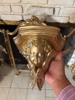 Vintage Hollywood Regency Cherub Putto Shelf