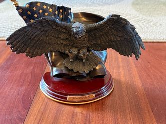 "Forever Safe" Eagle and American Flag Sculpture