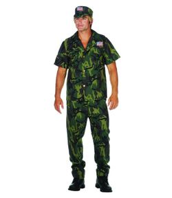 CAMO COMMANDO COSTUME- ADULT MEDIUM 36-38