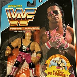 Bret Hart WWF Hasboro Autographed Action Figure 