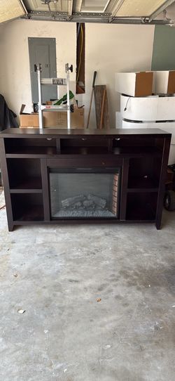 TV console with electric chimney