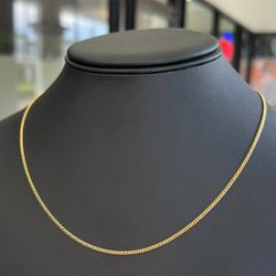 Jewelry 14k solid Yellow Gold Cuban link 18.00” Chain necklace 3.90 grams 1.70mm