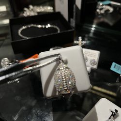 ICED Football Pendants (Moissanite) 