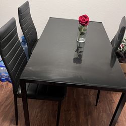Medium size black glass table