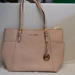 Michael Kors Jet Set Saffiano Leather Tote -Soft Pink
