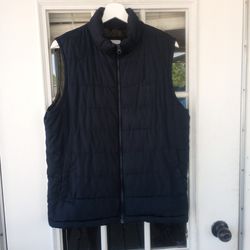 GAP Men’s Puffer Vest Full Zip Up Size Small Navy Blue