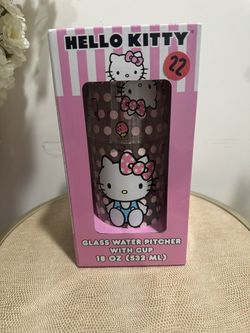 Hello Kitty Glass With Water Pitcher