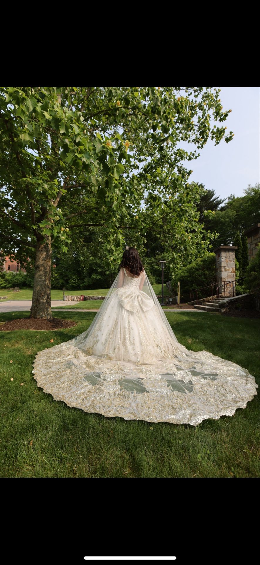 White And Gold Quinceañera Dress