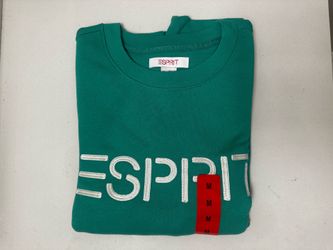 ESPRIT MEDIUM Women’s Crewneck Sweatshirt Green Retro Logo NWT Costco Vintage