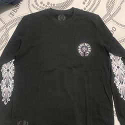 Chrome hearts Paris Long sleev T-shirt Size XL Black White New With Tags 