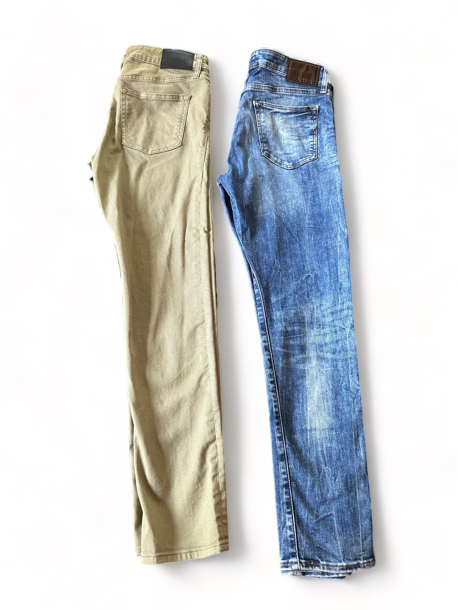 Express Hyper Stretch Skinny Slim Men’s Jeans 32x33 & 33x 32 Lot Of 2 Olive Blue