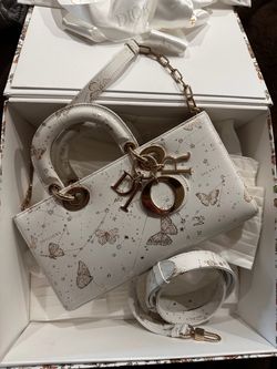 Authentic Dior Medium Lady Dior Butterfly Zodiac Bag
