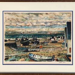 Jacques Petit Framed Painting Wall Art Decor 29.5x24”