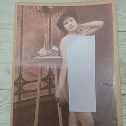 Antique Cabinet Card Photo Risque Woman 4"x6.5"