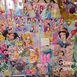 Disney Princess Huge Birthday Party Set Of Decorations, Tableware, and Party Favors