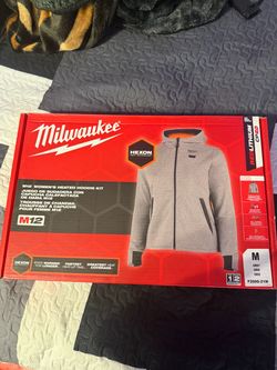 Women's Medium/Large M12 12-Volt Lithium-Ion Cordless Gray Heated Jacket Hoodie Kit