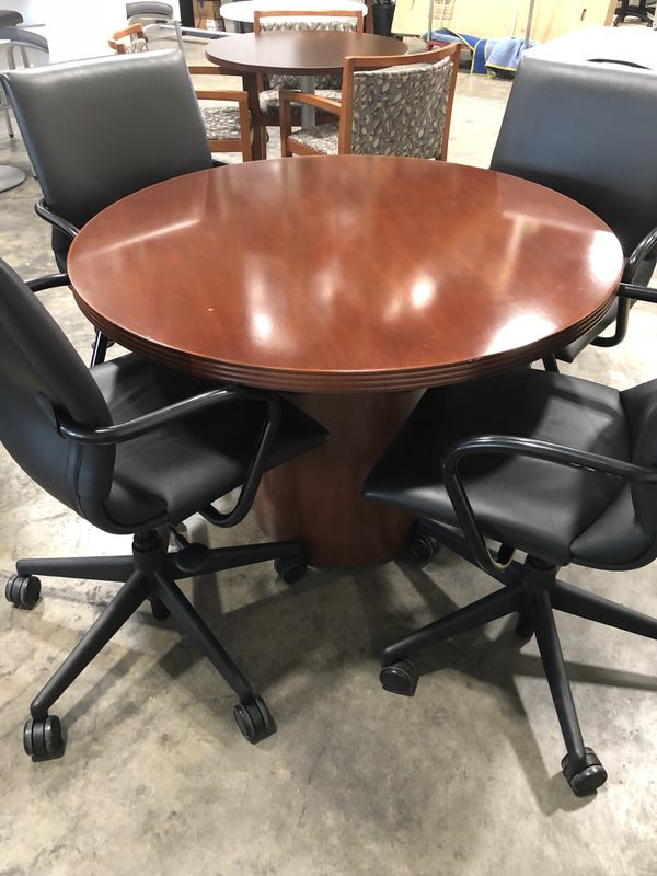 Nice Like New 36 Round Cherry Wood Conference Table Chairs Sold Nice Like New 36 Round Cherry Wood Conference Table Chairs Sold Separately For In Pompano Beach Fl Offerup