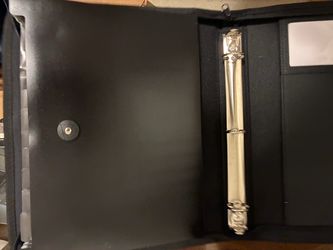 Black Zippered 3-Ring Portfolio with Accordion File Organizer