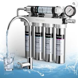 Vortopt U1 Ultrafiltration Under Sink Water Filter 0.01 Micron, Water Filtration System with Faucet