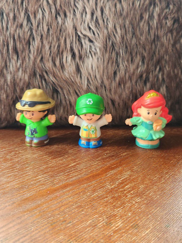 Little People.  You get all 3!   The Little Mermaid Ariel, Safari Boy, and Garbage Man/Boy.  Excellent Condition!  From a clean and smoke-free househo