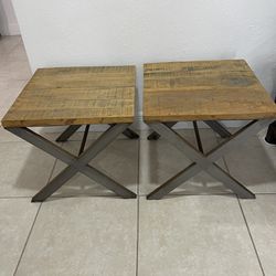Industrial End Tables (2) 