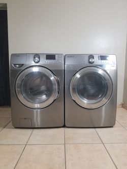 Stainless steel Samsung Washer And Gas Dryer Free Deliver And Install 3 Month Warranty....