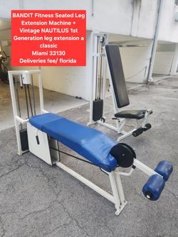 1.BANDIT Seated Leg Extension 

2. NAUTILUS 1st Generation leg extension a classic

Miami 33130

Vintage NAUTILUS 1st Generation leg extension machine