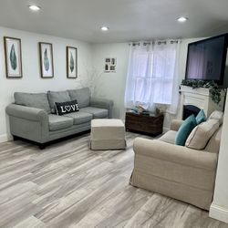 Light blue/grey couch