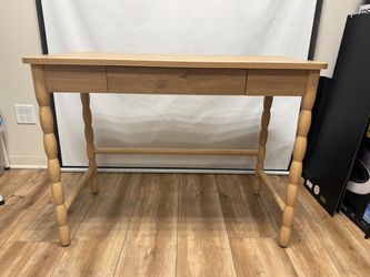 Bobbin Turned Wood Desk with One Drawer Natural - Room Essentialsâ„¢