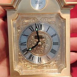 Linton Brass Mantle Alarm Desktop Clock 