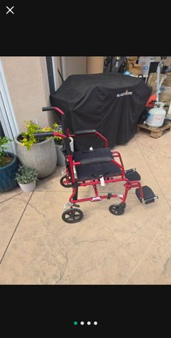 Transport Wheelchair With Foot Rest Foldable 