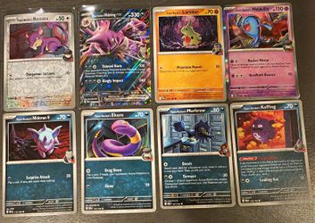 Nintendo Pokemon TCG DRI Team Rocket 8-Card Lot, Included Nidoking EX Holo Foil