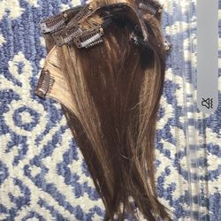 4 pc 10 inch Real hair clip in set