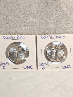 #778 Puerto Rico 2009 P & D Lot of 2 Quarters