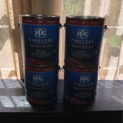 4 Cans Pittsburgh Paint PPG Timeless Exterior Flat  Paint & Primer Gray Grey New