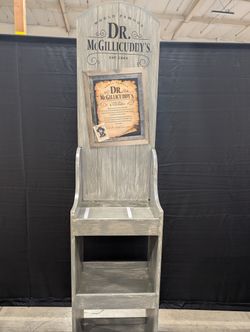Dr. McGillicuddy's Rustic Distressed Wood Display Shelf Unit
