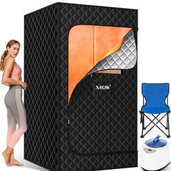 X-Vcak Upgraded Portable Sauna for Home，Relaxation, Steam Sauna for Home with Steamer, Remote Control, Folding Chair