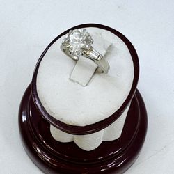 3 carat natural Round Diamond Ring White Gold 