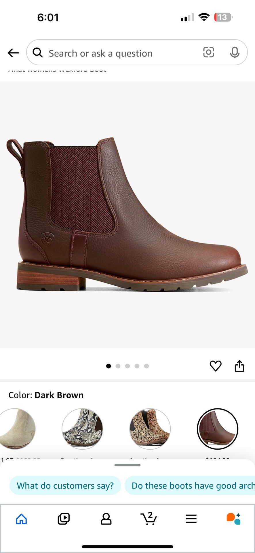 Ariat womens Wexford Boot Size 7 New