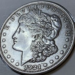 1921 Morgan silver dollar