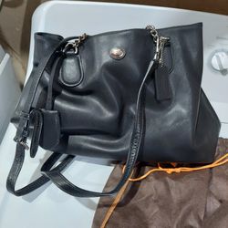 Black Leather Coach Bag